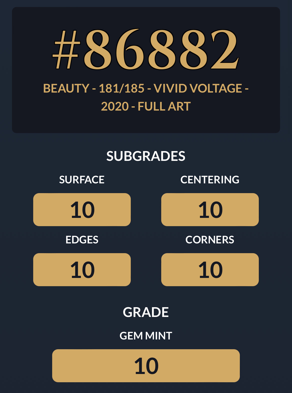 Beauty 181/185 (10 Gem Mint)