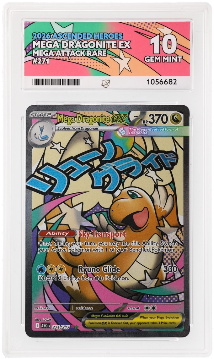 2026 Ascended Heroes Mega Dragonite ex #271/217 Mega Attack Rare — Ace GEM MINT 10 — front