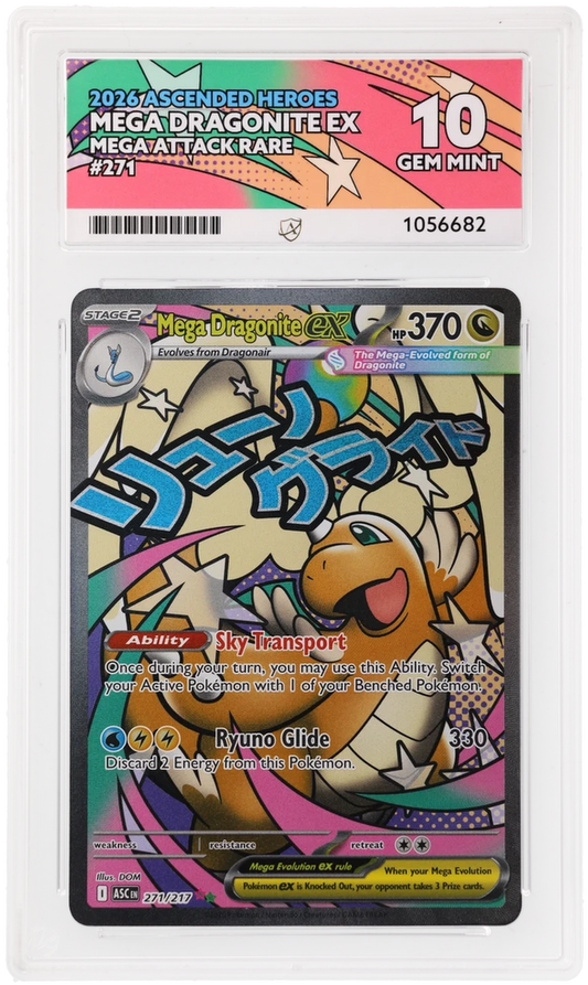 2026 Ascended Heroes Mega Dragonite ex #271/217 Mega Attack Rare — Ace GEM MINT 10 — front