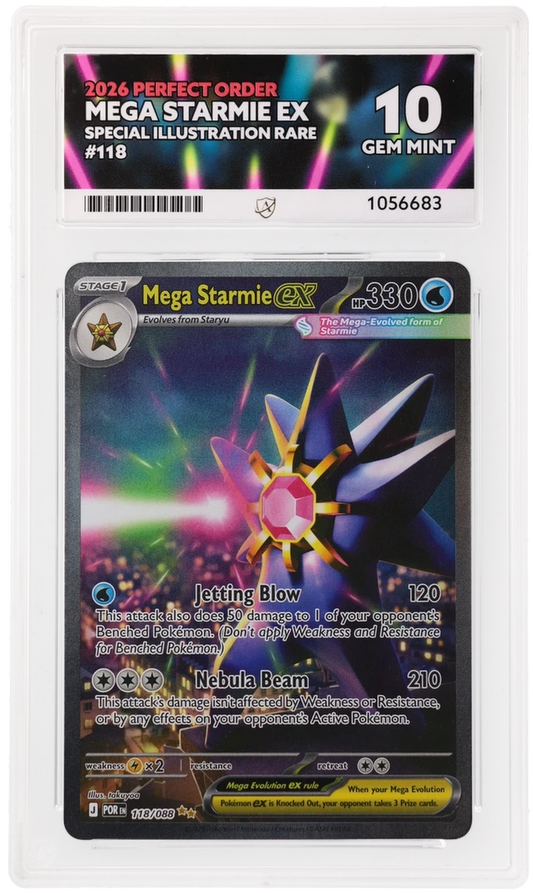 2026 Perfect Order Mega Starmie ex #118/088 Special Illustration Rare — Ace GEM MINT 10 — front