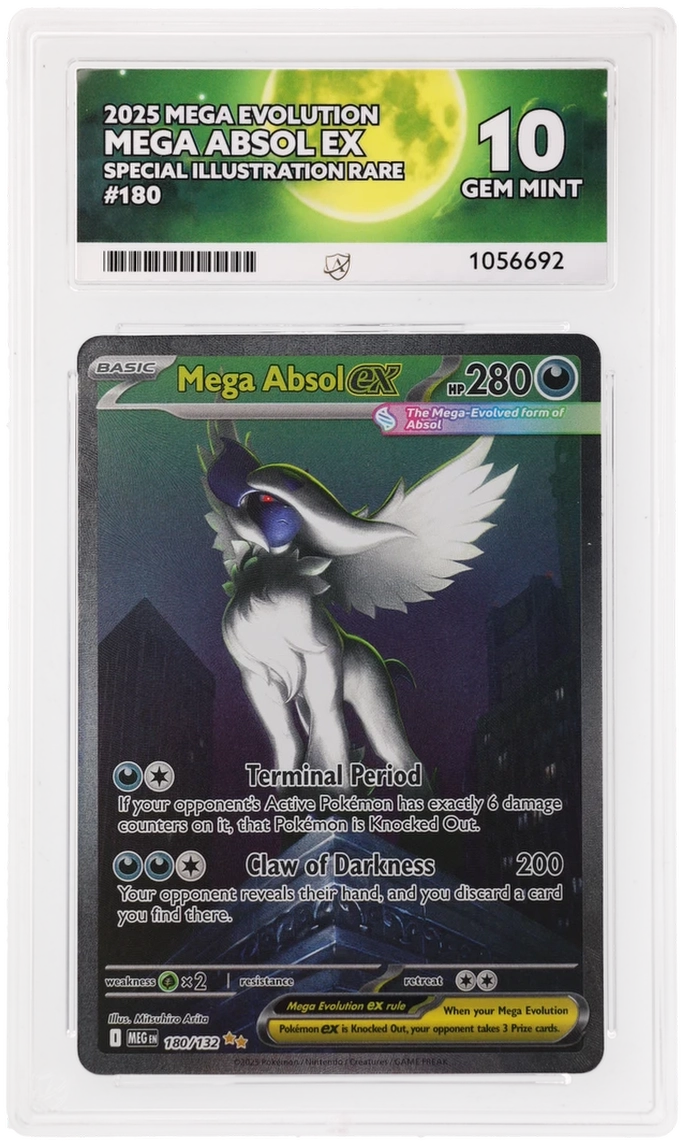 2025 Mega Evolution Mega Absol ex #180/132 Special Illustration Rare — Ace GEM MINT 10 — front