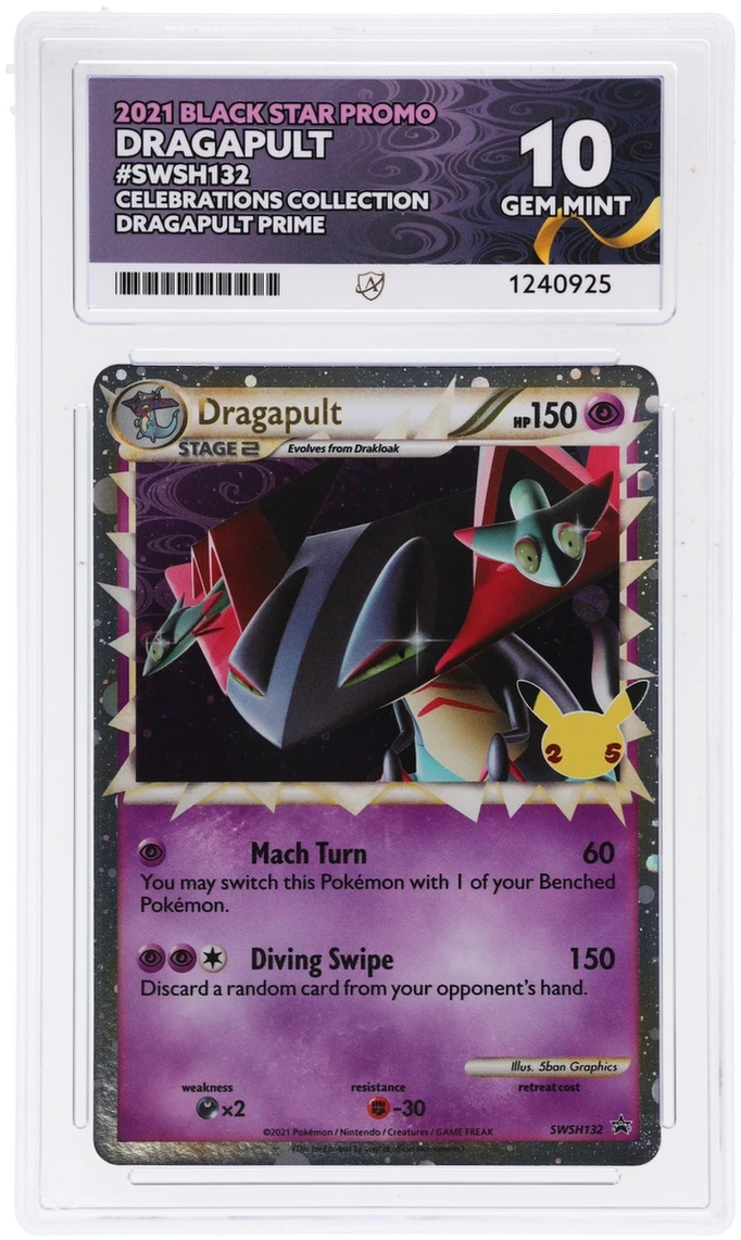 2021 Black Star Promo Dragapult #SWSH132 — Ace GEM MINT 10 — front