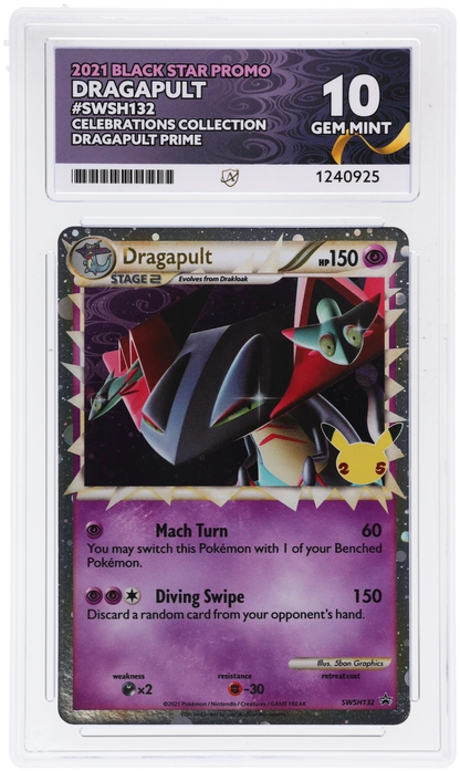 2021 Black Star Promo Dragapult #SWSH132 — Ace GEM MINT 10 — front