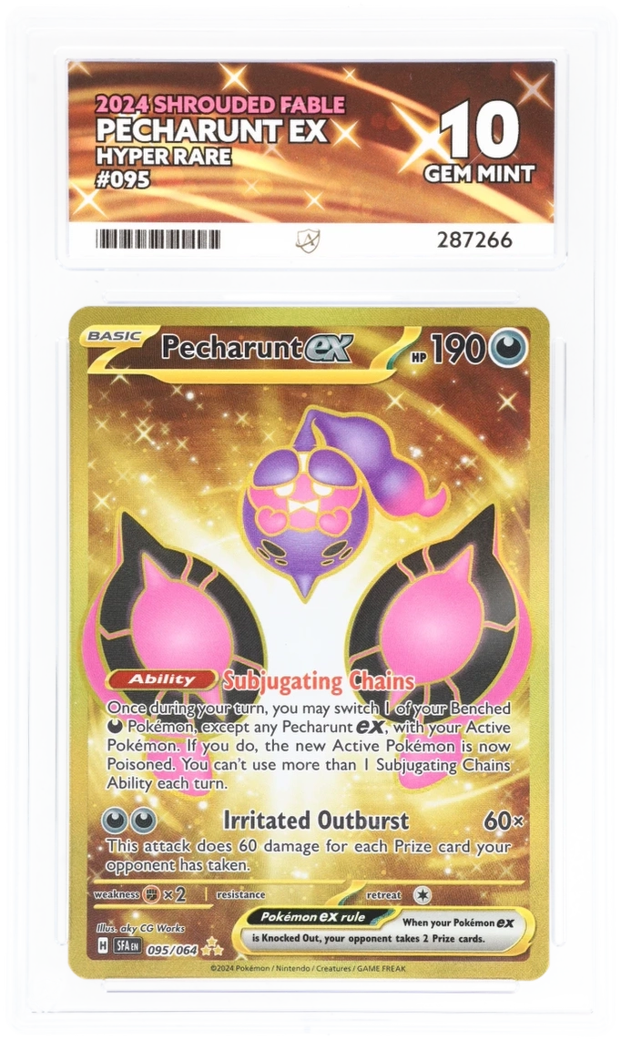 2024 Shrouded Fable Pecharunt ex #095/064 Hyper Rare — Ace GEM MINT 10 — front