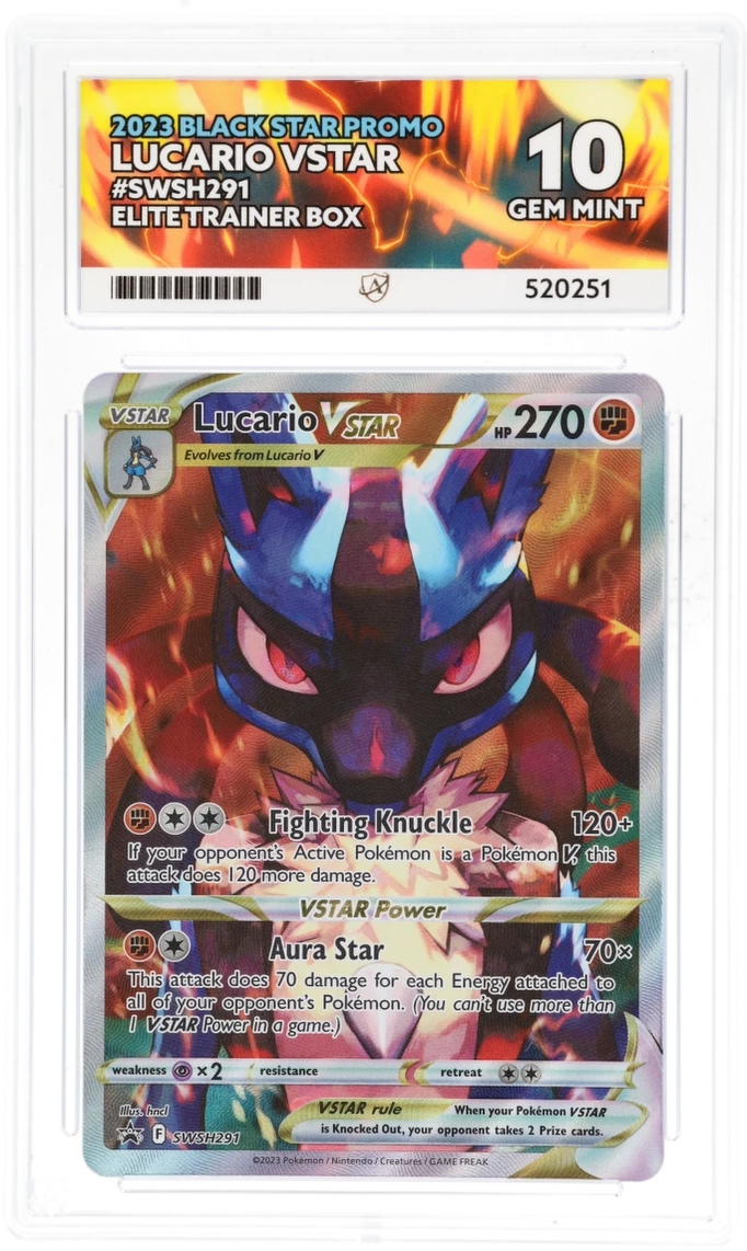 2023 Black Star Promo Lucario VSTAR #SWSH291 — Ace GEM MINT 10 — front