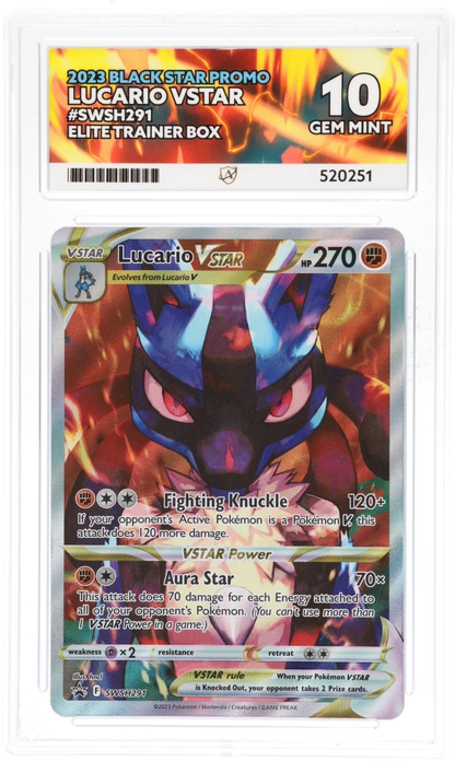 2023 Black Star Promo Lucario VSTAR #SWSH291 — Ace GEM MINT 10 — front