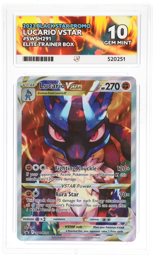 2023 Black Star Promo Lucario VSTAR #SWSH291 — Ace GEM MINT 10 — front