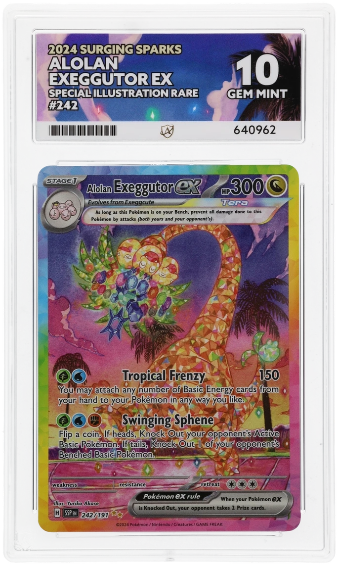 2024 Surging Sparks Alolan Exeggutor ex #242/191 Special Illustration Rare — Ace GEM MINT 10 — front