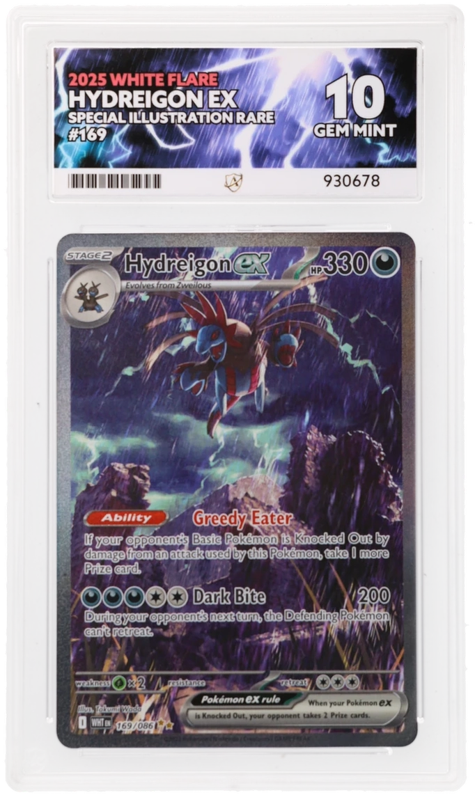 2025 White Flare Hydreigon ex #169/086 Special Illustration Rare — Ace GEM MINT 10 — front