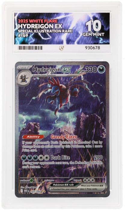 2025 White Flare Hydreigon ex #169/086 Special Illustration Rare — Ace GEM MINT 10 — front