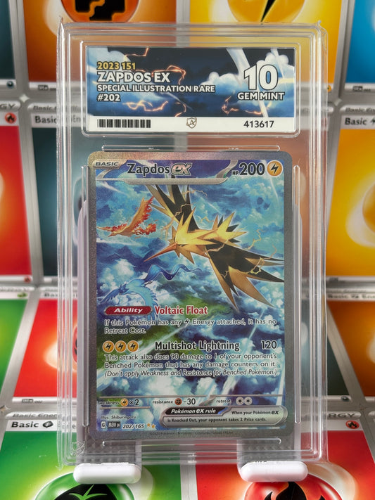 Zapdos Ex - 151 - 202/165 - Special Illustration Rare - Gem mint 10